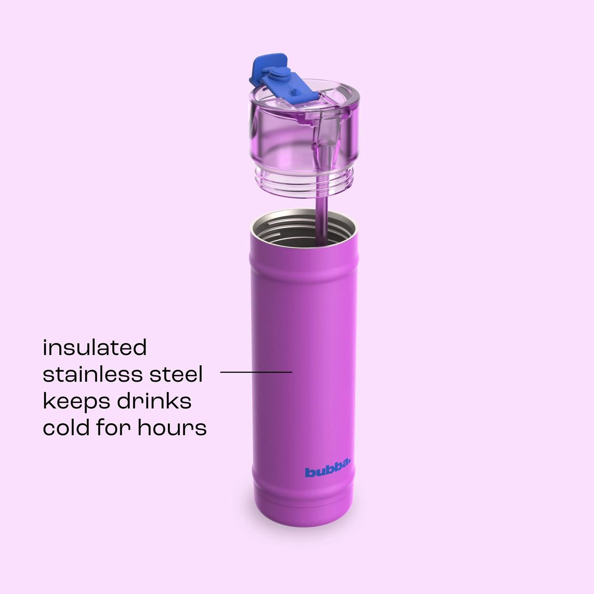 bubba 24 oz DualSip Insulated Stainless Steel Water Bottle - Mood Booster - US 9756
